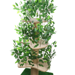 Relipet RLN038 Nature-Inspired Cat Tree – Artificial Grass 60-Inch Climber with Leaf Shelters