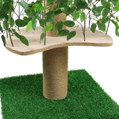 Relipet RLN038 Nature-Inspired Cat Tree – Artificial Grass 60-Inch Climber with Leaf Shelters