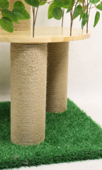 Relipet RLN005V1 Natural Style Cat Tree - Modern Artificial Foliage Design with Solid Wood & Jute Ropes