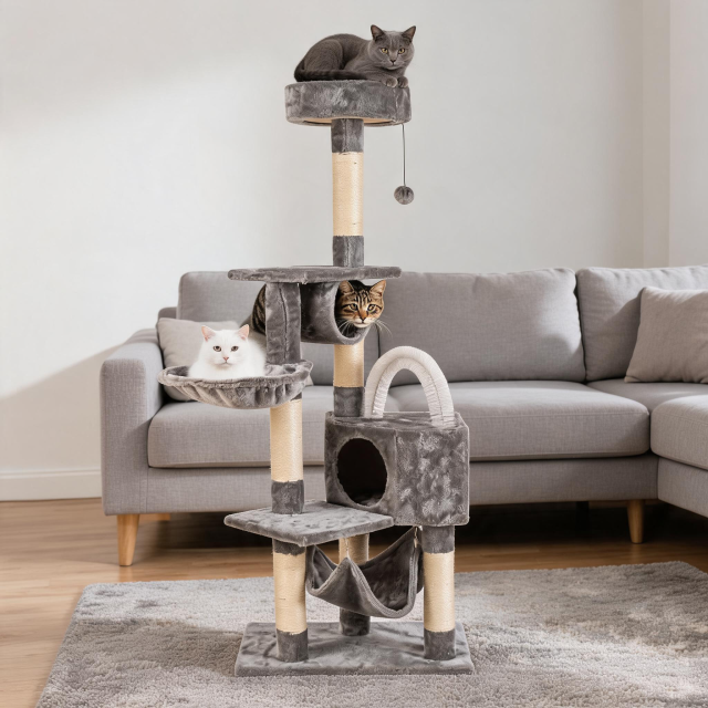 Relipet RL2021 Explorer's Jungle Villa Cat Tree – Premium 5-Foot Cat Climbing & Lounging Tower