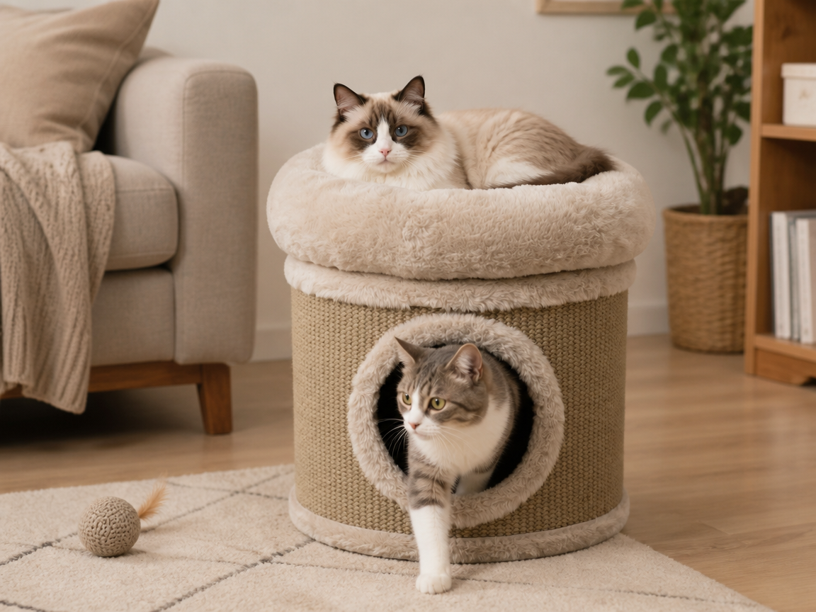 Relipet RL2652 Premium Cozy Cat Cave with Removable Top Cushion