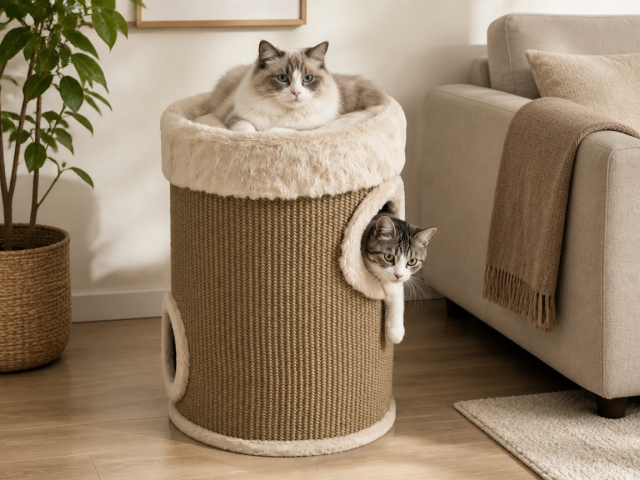 Relipet RL2654 Double-Level Cat Tower with Jute Scratching