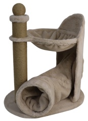 Relipet RL2655 Cat Tree Cappuccino with Tunnel & Hammock – Premium Faux Rabbit Fur