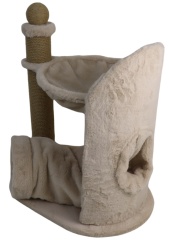 Relipet RL2655 Cat Tree Cappuccino with Tunnel & Hammock – Premium Faux Rabbit Fur