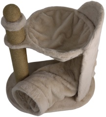 Relipet RL2655 Cat Tree Cappuccino with Tunnel & Hammock – Premium Faux Rabbit Fur