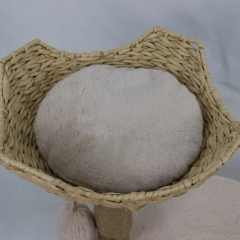 Relipet RL2660 Natural Look Cat Tree with Rattan Basket, Condo & Faux Rabbit Fur
