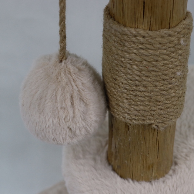 Relipet RL2660 Natural Look Cat Tree with Rattan Basket, Condo & Faux Rabbit Fur