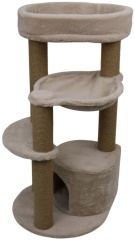 Relipet RL2661 Cat Tree Cappuccino with Condo Hammock & Washable Big Bed on Top – Premium Faux Rabbit Fur