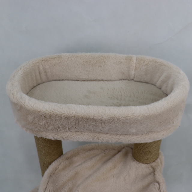 Relipet RL2661 Cat Tree Cappuccino with Condo Hammock & Washable Big Bed on Top – Premium Faux Rabbit Fur