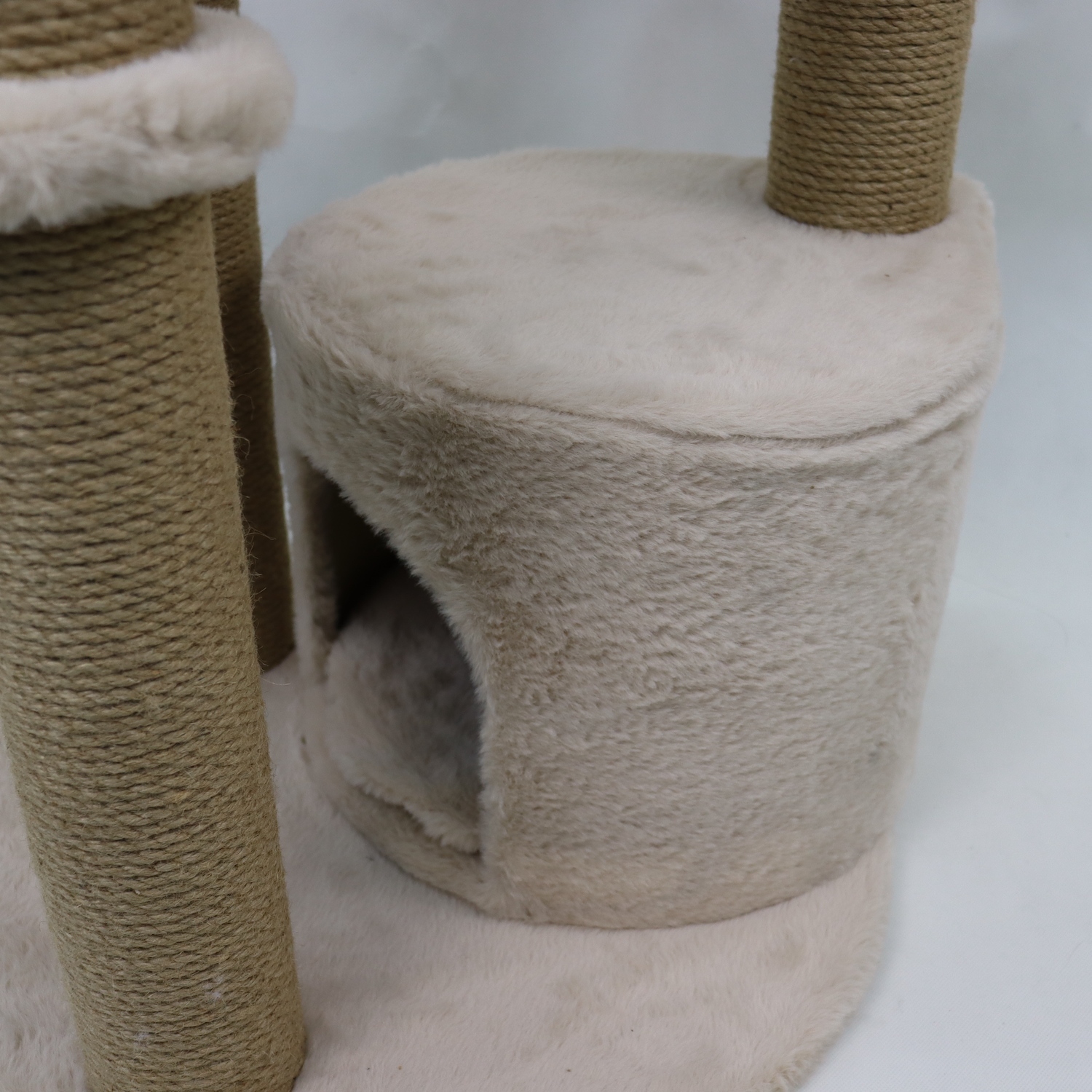 Relipet RL2661 Cat Tree Cappuccino with Condo Hammock & Washable Big Bed on Top – Premium Faux Rabbit Fur