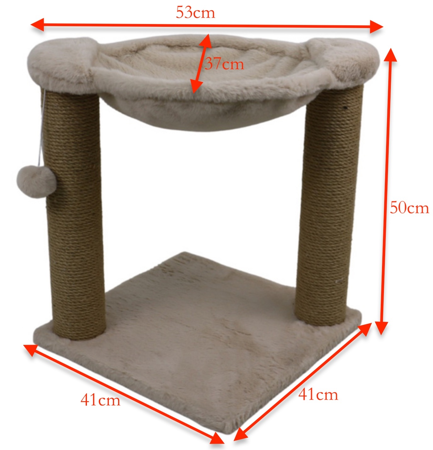 Relipet RL2664 Cat Scratching Post with Hammock & Ball – Premium Faux Rabbit Fur Design