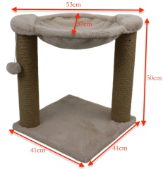 Relipet RL2664 Cat Scratching Post with Hammock & Ball – Premium Faux Rabbit Fur Design