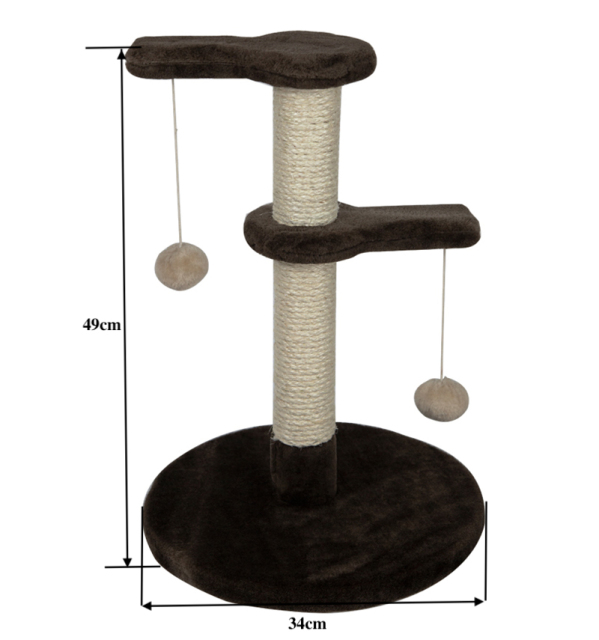 Relipet RL17306 Compact Double-Tier Cat Tree with Hanging Balls
