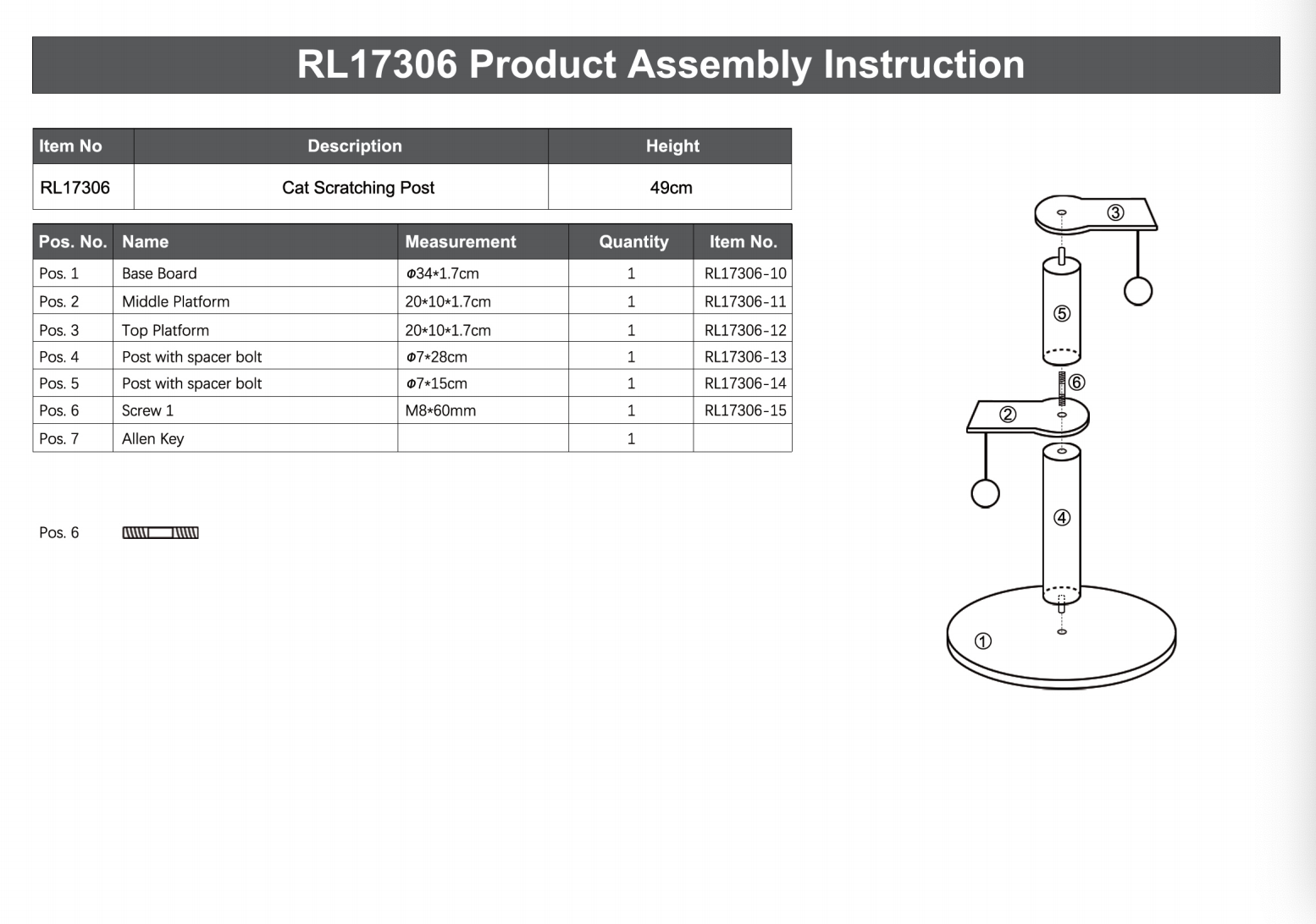 Relipet RL17306 Compact Double-Tier Cat Tree with Hanging Balls