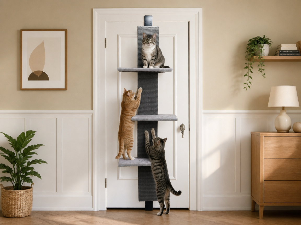 Relipet RL2656 Door Mounted Cat Climber with 3 Platforms
