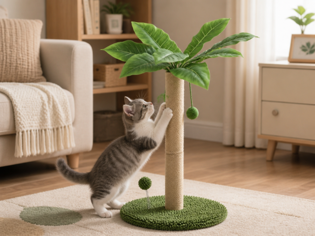 Relipet RL2745 Natural Style Cat Scratching Post with Hanging Balls