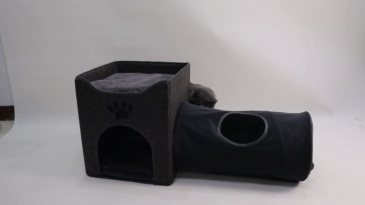Relipet RLF004 Foldable Cat Cave & Short Tunnel Set, Gray