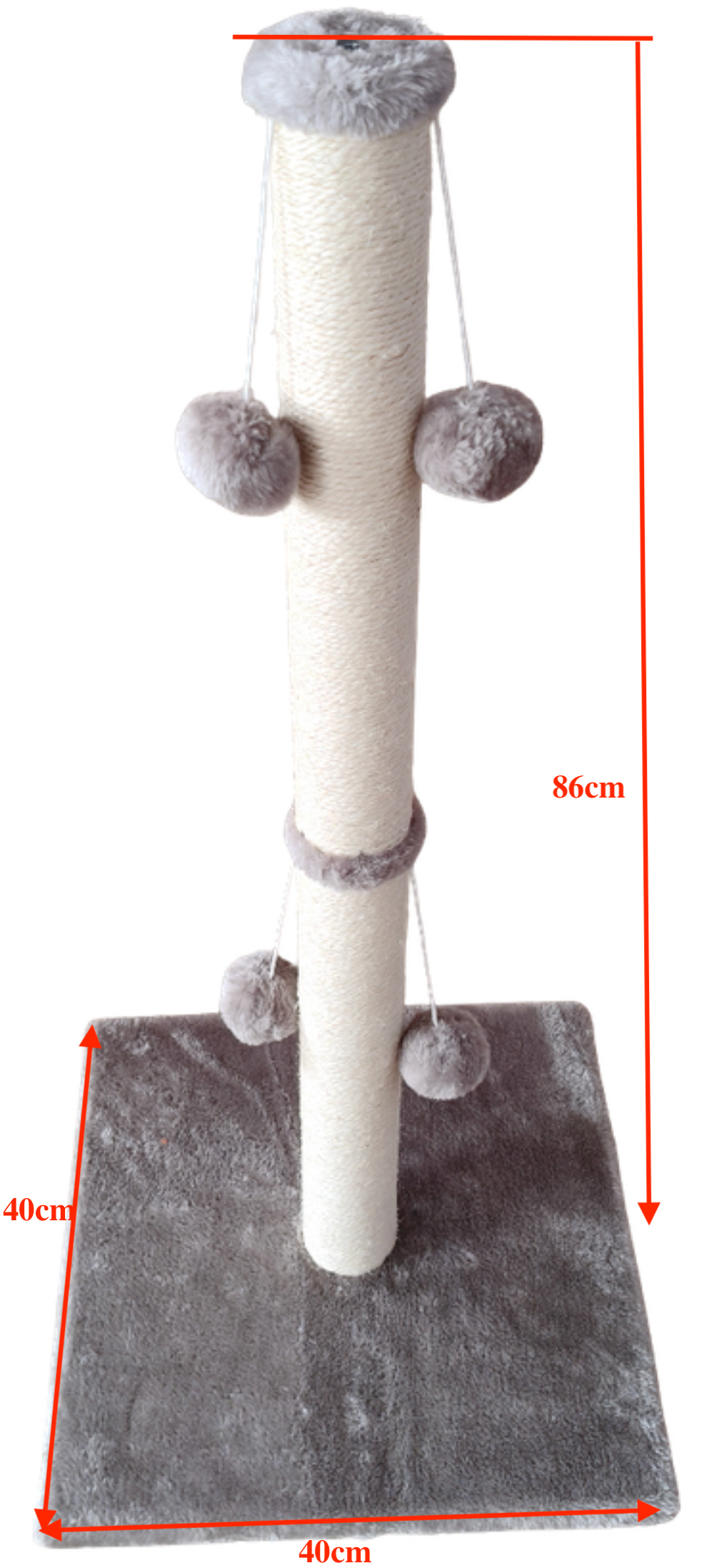 Relipet RL2683V3 Tall Cat Scratcher with two Sections & Hanging Balls