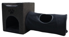 Relipet RLF004 Foldable Cat Cave & Short Tunnel Set, Gray
