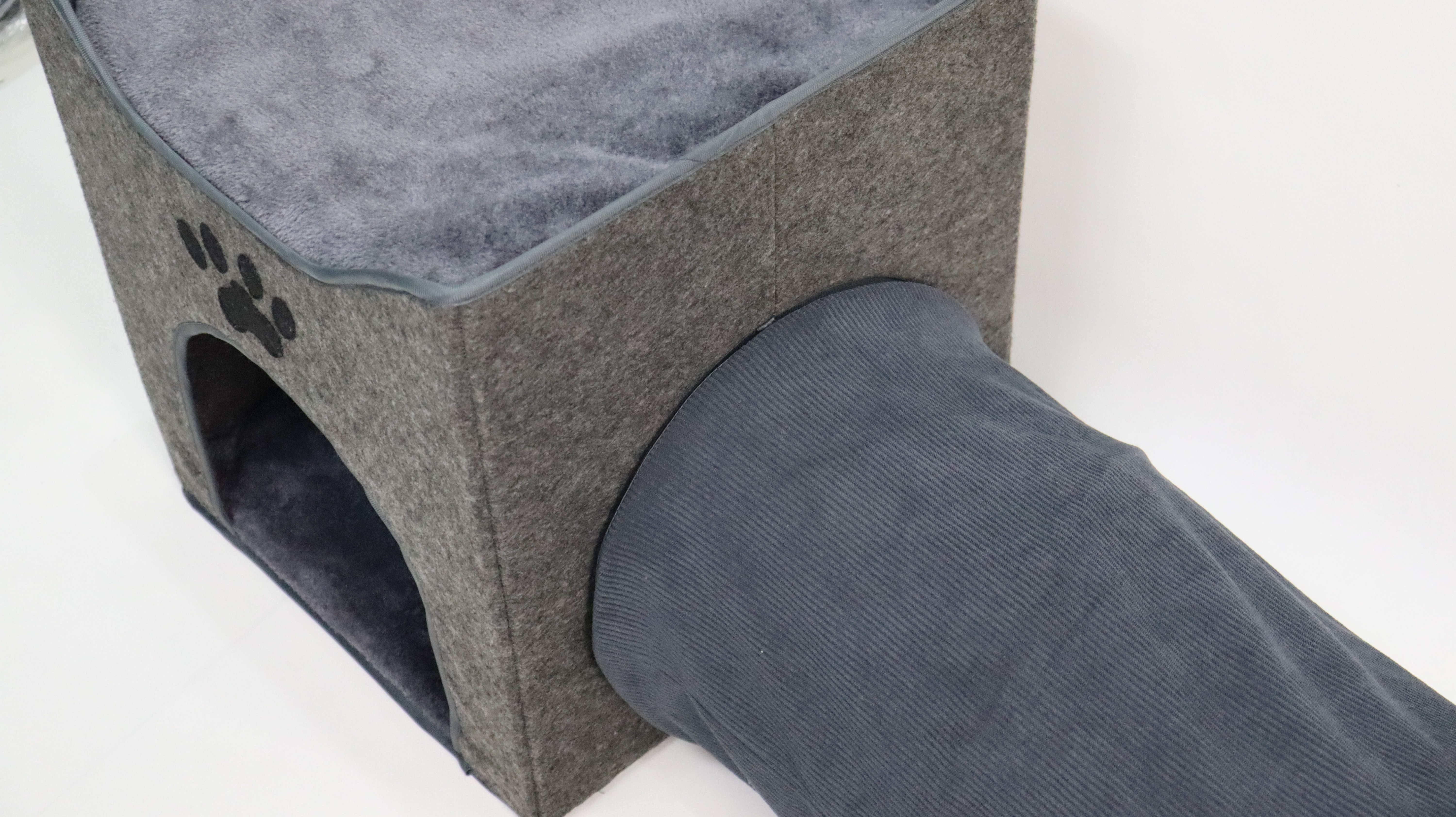 Relipet RLF006 Foldable Cat Cave & Tunnel Set with Sisal Scratch, Gray