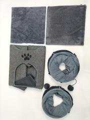 Relipet RLF006 Foldable Cat Cave & Tunnel Set with Sisal Scratch, Gray