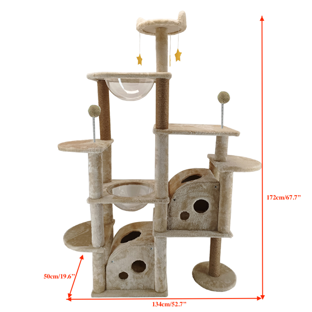 Relipet RL2396 Multi-Level Cat Tree with Transparent Bubble & Spring Toys