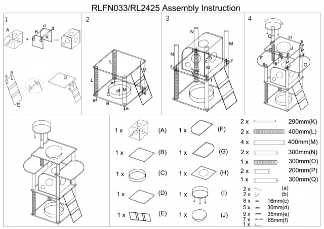 Relipet RL2425 Multi-Level Cat Tree with Transparent Bubble and Spring Ball Toys