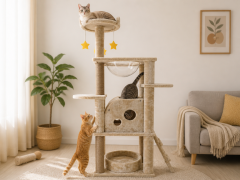 Relipet RL2425 Multi-Level Cat Tree with Transparent Bubble and Spring Ball Toys