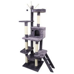 Relipet RL2284 Tall Multi-Level Plush Cat Tree with Cave, Hammock & Platforms