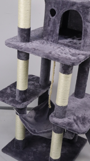 Relipet RL2284 Tall Multi-Level Plush Cat Tree with Cave, Hammock & Platforms