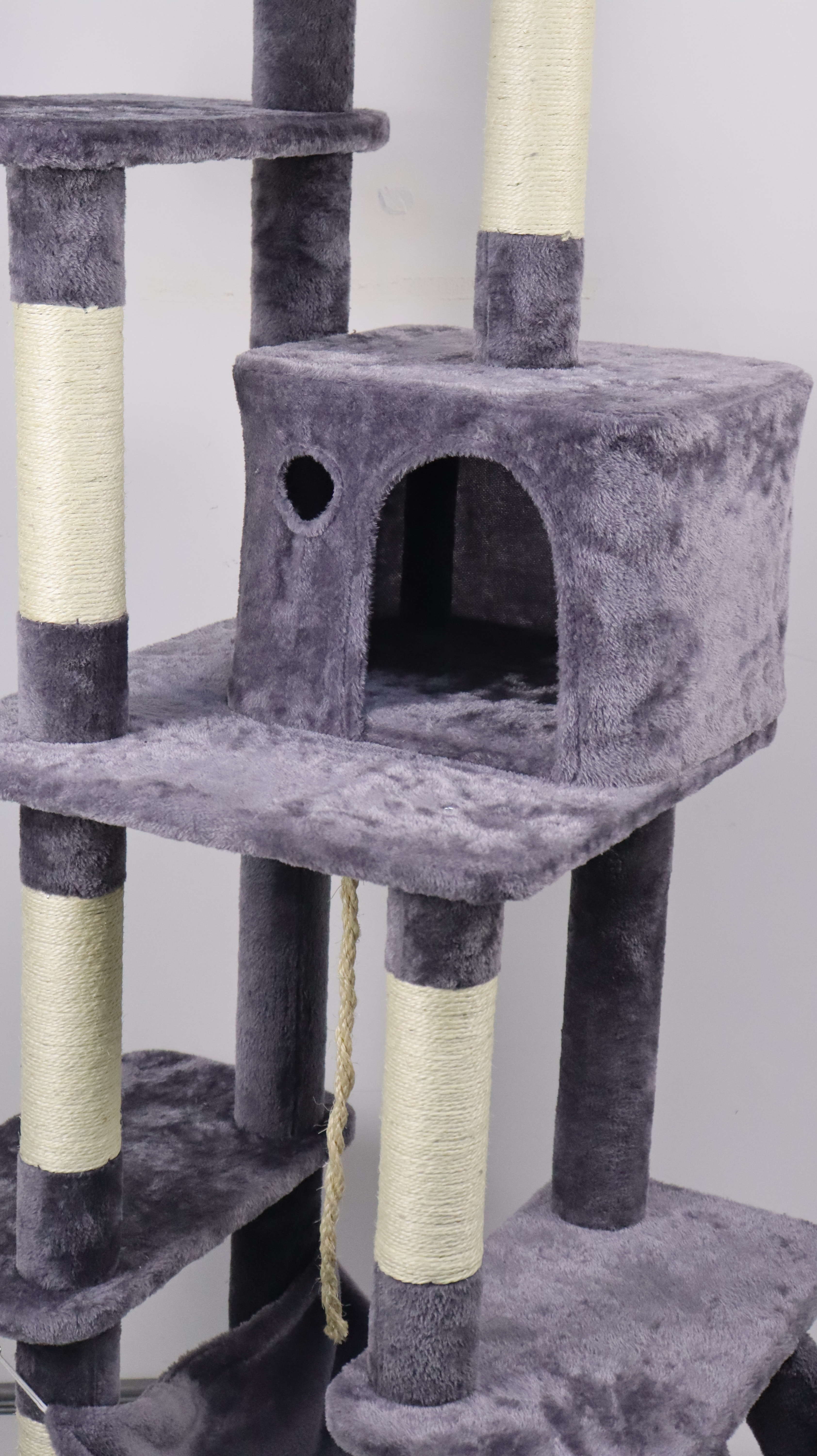 Relipet RL2284 Tall Multi-Level Plush Cat Tree with Cave, Hammock & Platforms