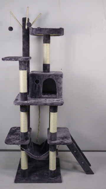 Relipet RL2284 Tall Multi-Level Plush Cat Tree with Cave, Hammock & Platforms