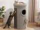 Relipet RL2863 Cylindrical Cat Tower with Corduroy Plush and Sisal in Grey