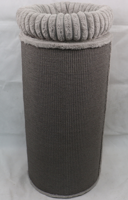 Relipet RL2863 Cylindrical Cat Tower with Corduroy Plush and Sisal in Grey