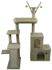 Relipet RL2865 Corner Cat Tree 142cm - Removable Condos, Scratching Ramp, Padded Bed & Hanging Toys