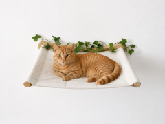 Relipet RLA105V1 Wall Mounted Cat Bed, 53x42cm with Artificial Leaves