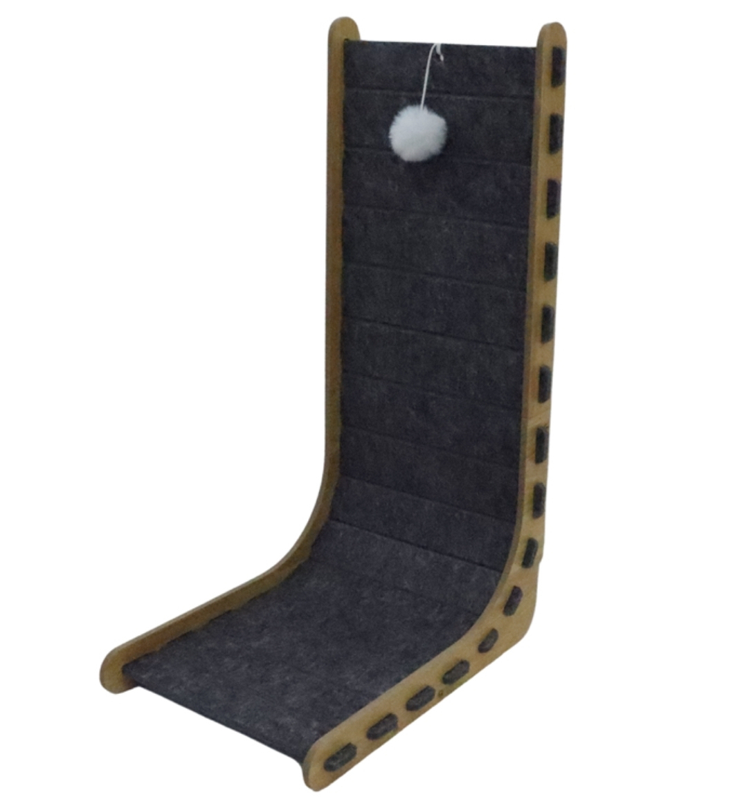 Relipet RL3005V2 Corner Cat Scratcher L-Shape – Felt Scratching Pad with Hanging Plush Ball for Kittens, Small Space Saving Climb & Scratch Furniture Protector