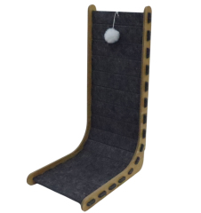 Relipet RL3005V2 Corner Cat Scratcher L-Shape – Felt Scratching Pad with Hanging Plush Ball for Kittens, Small Space Saving Climb & Scratch Furniture Protector