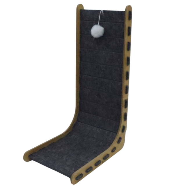 Relipet RL3005V2 Corner Cat Scratcher L-Shape – Felt Scratching Pad with Hanging Plush Ball for Kittens, Small Space Saving Climb & Scratch Furniture Protector