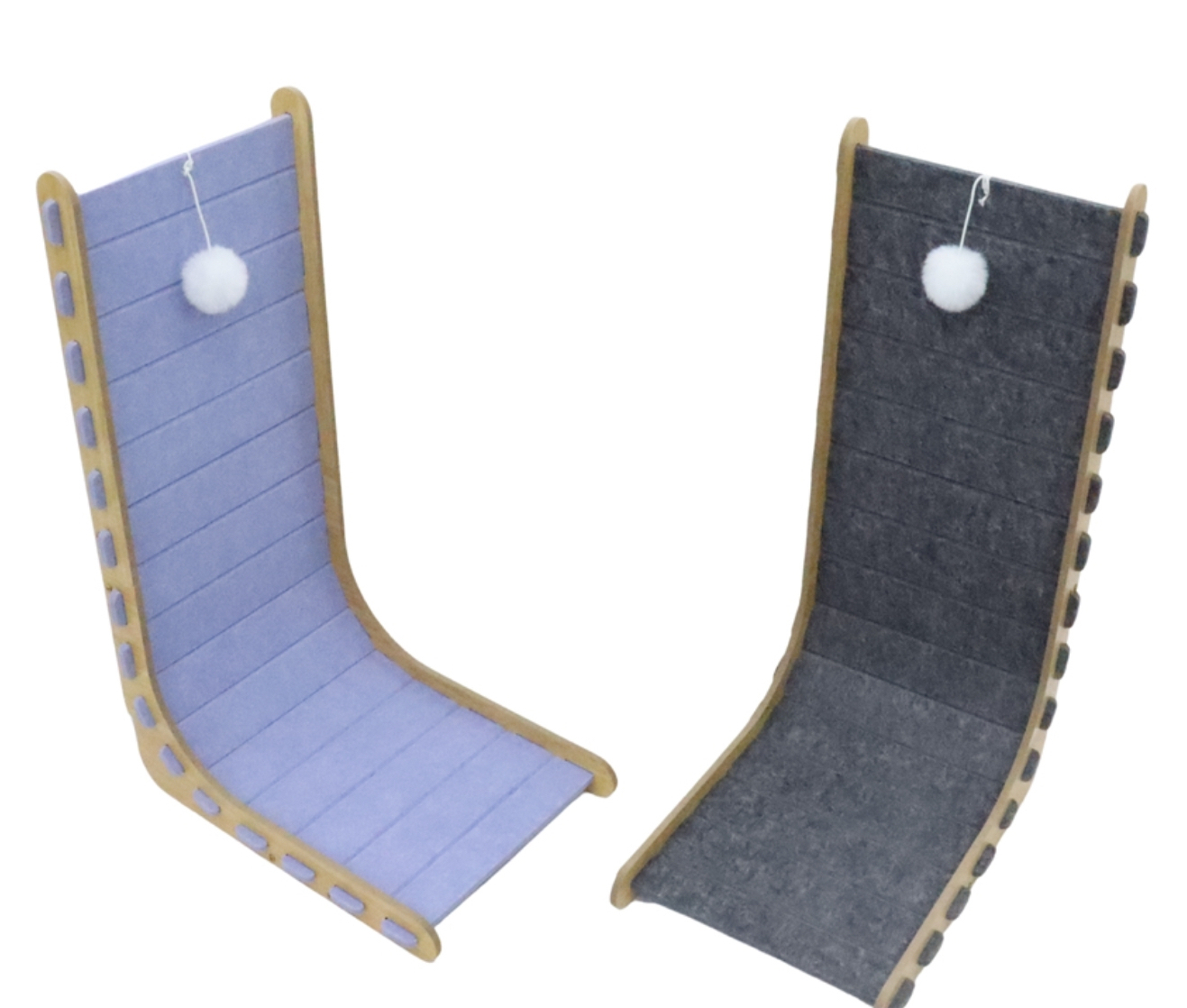 Relipet RL3005V1 Corner Felt Cat Scratcher – L-Shape with Hanging Pom-Pom, Kitten Climb & Scratch Corner