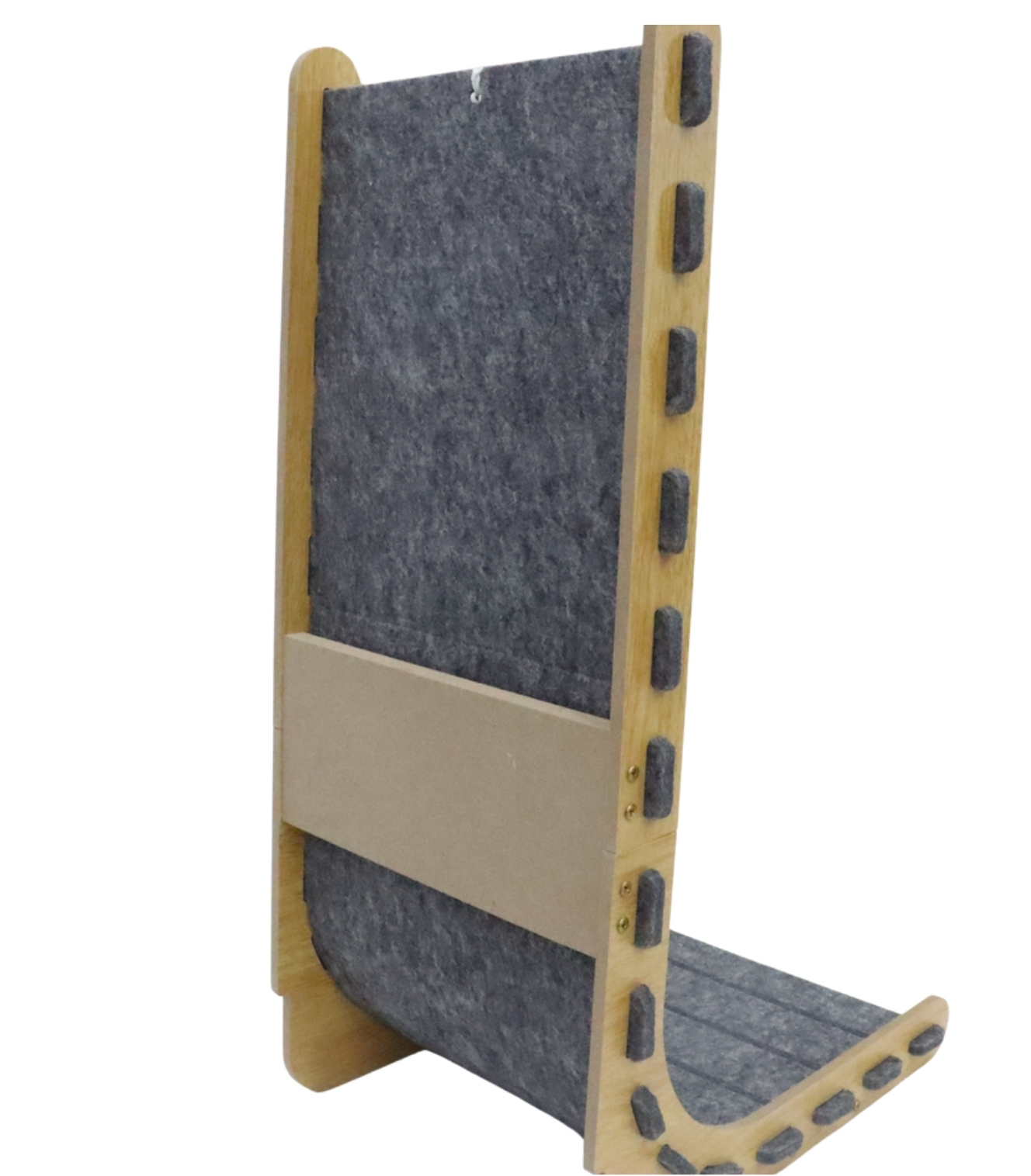Relipet RL3005V2 Corner Cat Scratcher L-Shape – Felt Scratching Pad with Hanging Plush Ball for Kittens, Small Space Saving Climb & Scratch Furniture Protector