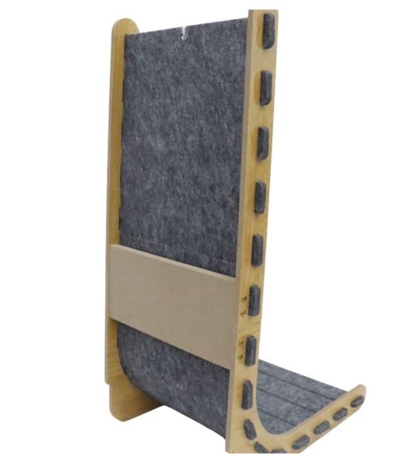 Relipet RL3005V2 Corner Cat Scratcher L-Shape – Felt Scratching Pad with Hanging Plush Ball for Kittens, Small Space Saving Climb & Scratch Furniture Protector