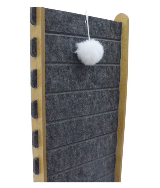 Relipet RL3005V2 Corner Cat Scratcher L-Shape – Felt Scratching Pad with Hanging Plush Ball for Kittens, Small Space Saving Climb & Scratch Furniture Protector