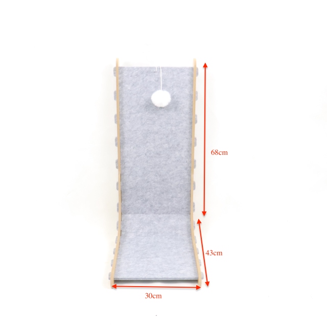 Relipet RL3005V2 Corner Cat Scratcher L-Shape – Felt Scratching Pad with Hanging Plush Ball for Kittens, Small Space Saving Climb & Scratch Furniture Protector