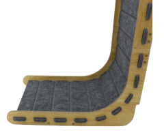 Relipet RL3005V2 Corner Cat Scratcher L-Shape – Felt Scratching Pad with Hanging Plush Ball for Kittens, Small Space Saving Climb & Scratch Furniture Protector