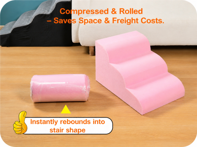 Relipet RL2746 High-Resilience Pet Ramp Stairs with Anti-Slip Base