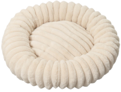 Relipet RL2864 Round Plush Pet Bed – Faux Rabbit Fur Ribbed Cushion for Cats