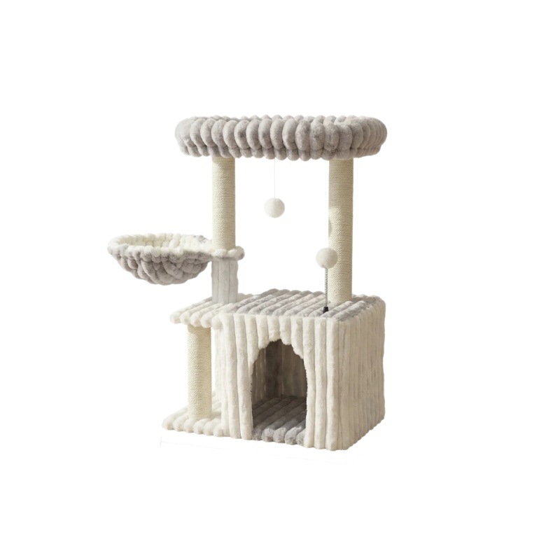 Relipet RL2870 Cat Tree – Multi-Level with Ribbed Faux Rabbit Fur