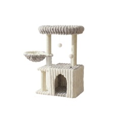 Relipet RL2870 Cat Tree – Multi-Level with Ribbed Faux Rabbit Fur