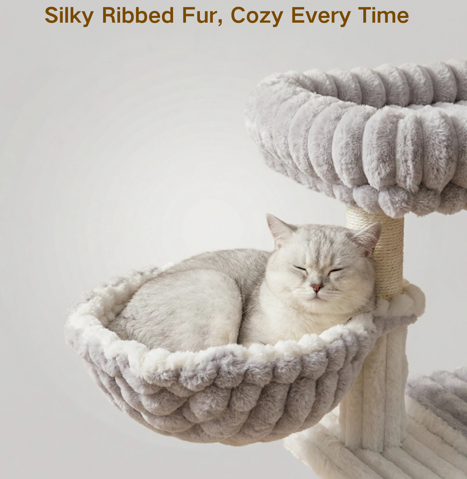 Relipet RL2870 Cat Tree – Multi-Level with Ribbed Faux Rabbit Fur